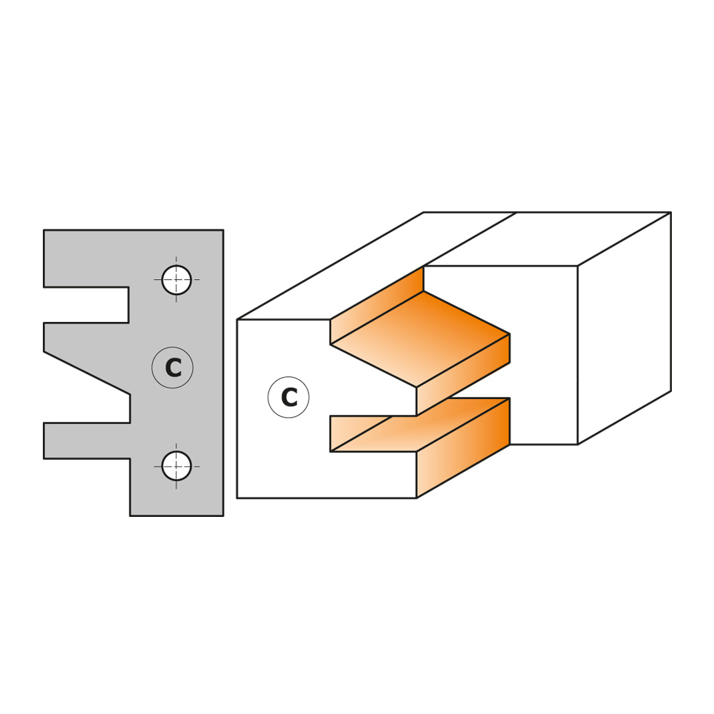 One piece rail &amp; stile cutter heads