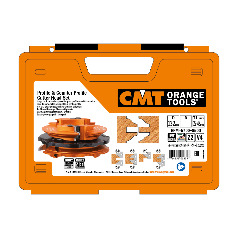 Profile and counter profile cutter head sets