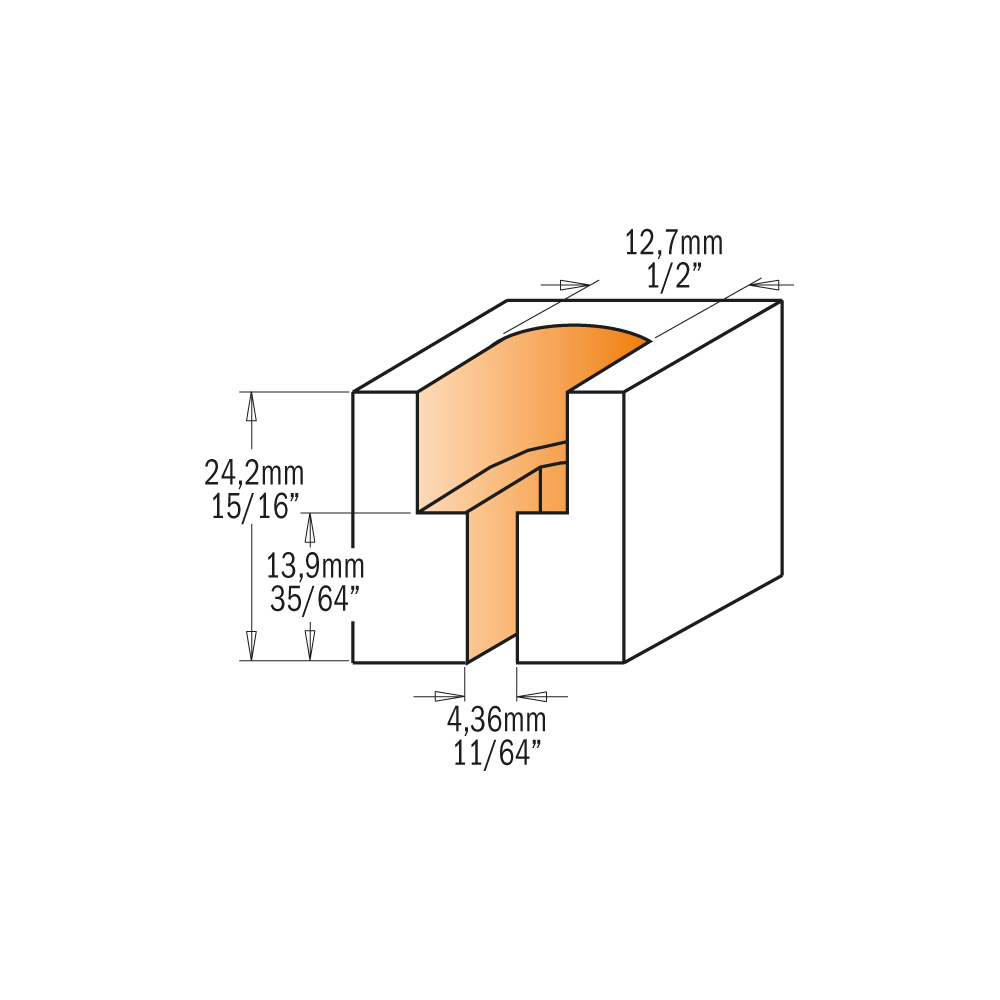 Counterbored screw slot router bits