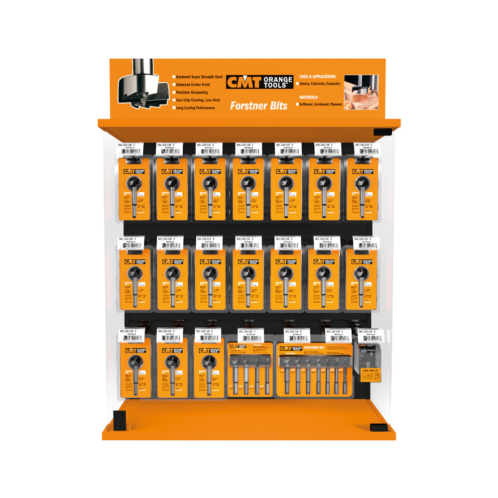 Display cabinets for router bits and Forstner bits