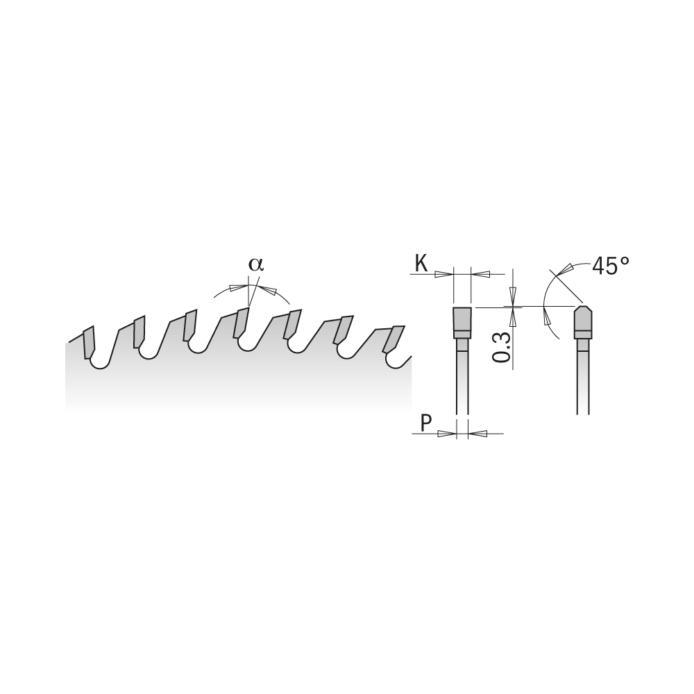 Industrial laminated and chipboard circular saw blades - POSITIVE