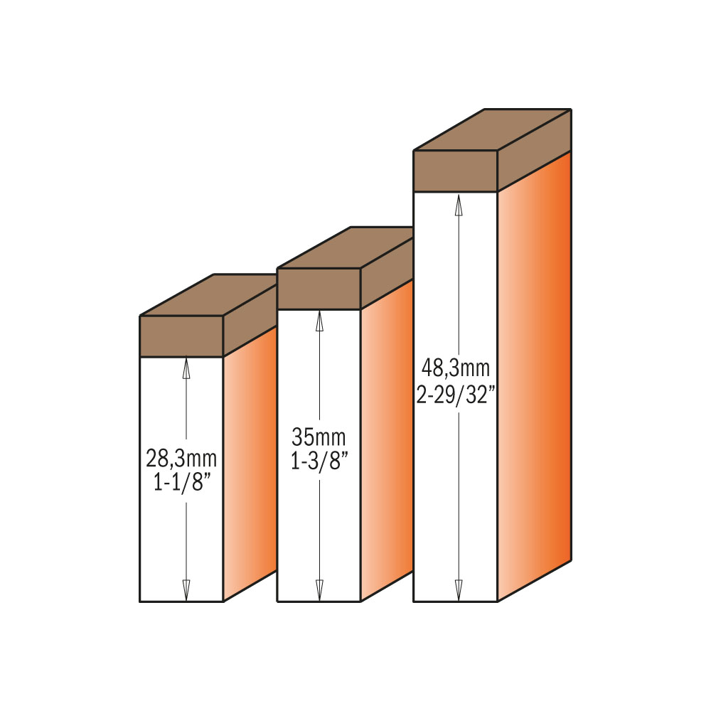 Straight router bits with indexable knives for laminates