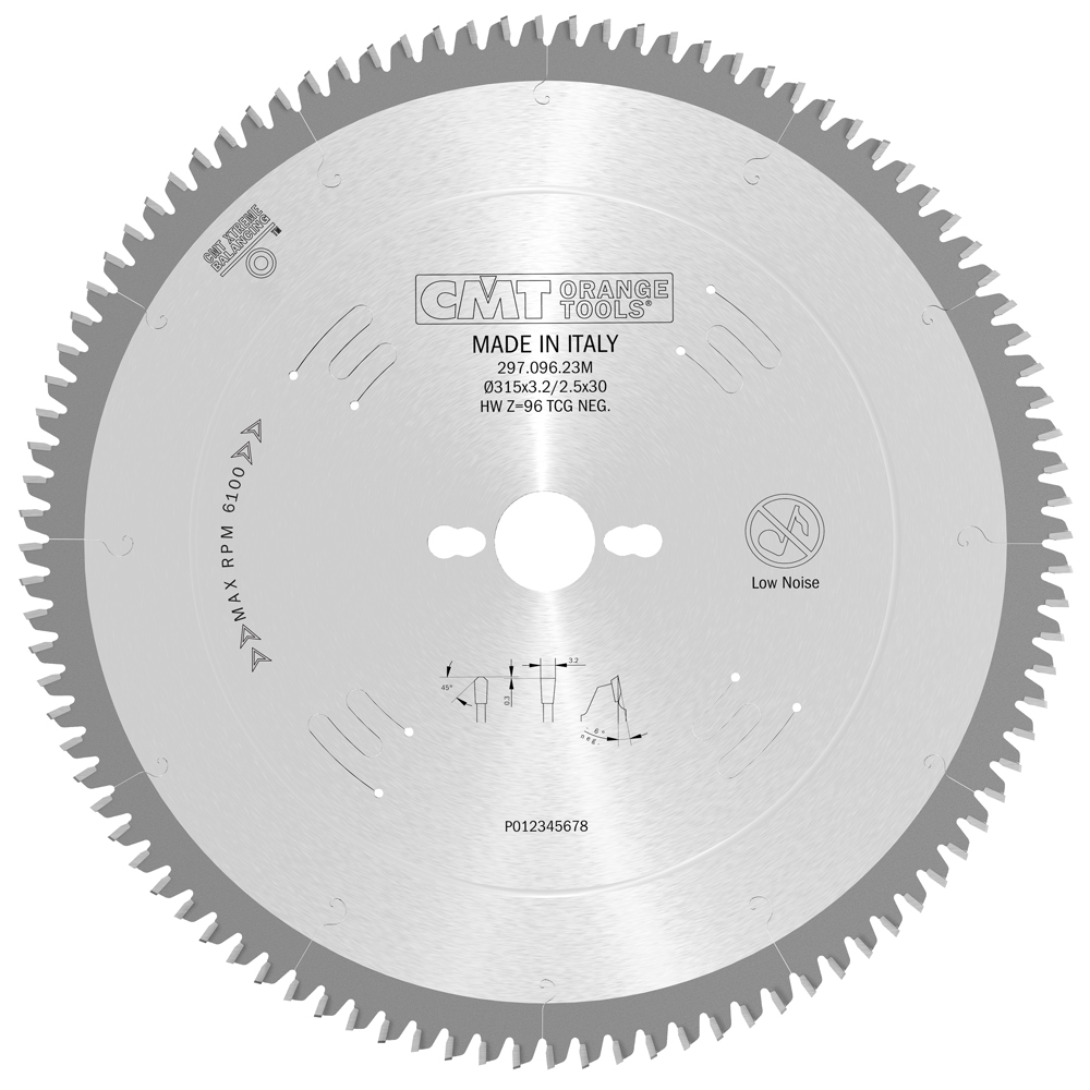 Industrial non-ferrous metal and laminated panel circular saw blades