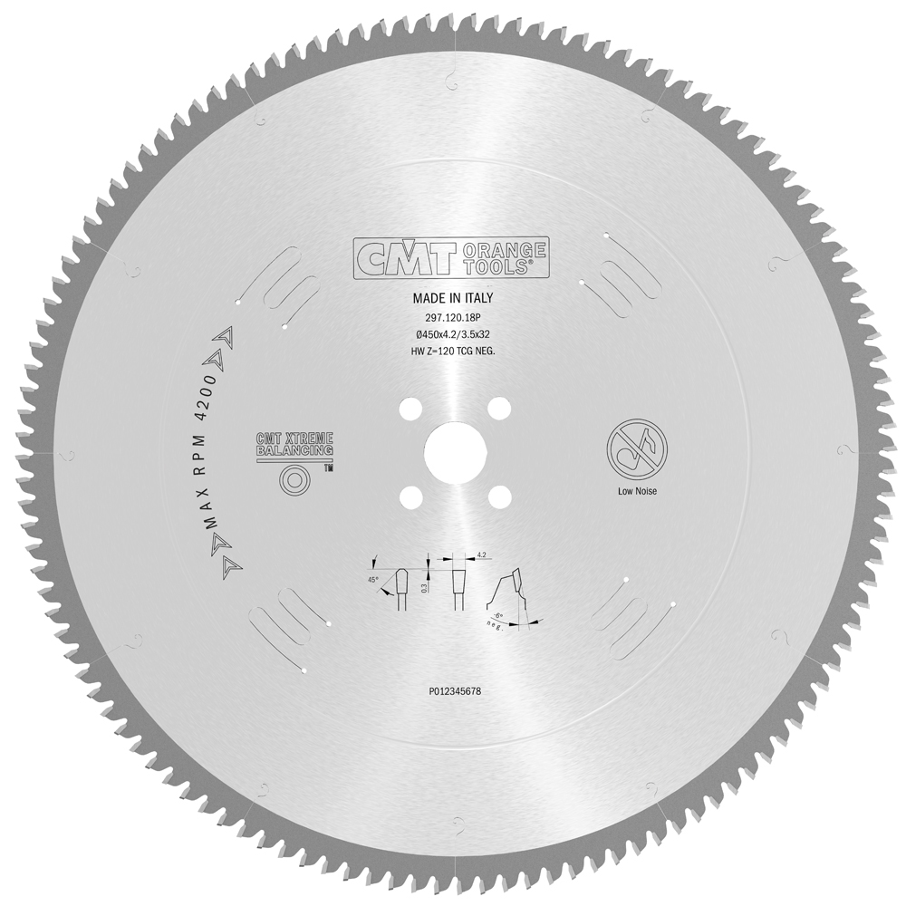 Industrial non-ferrous metal and laminated panel circular saw blades