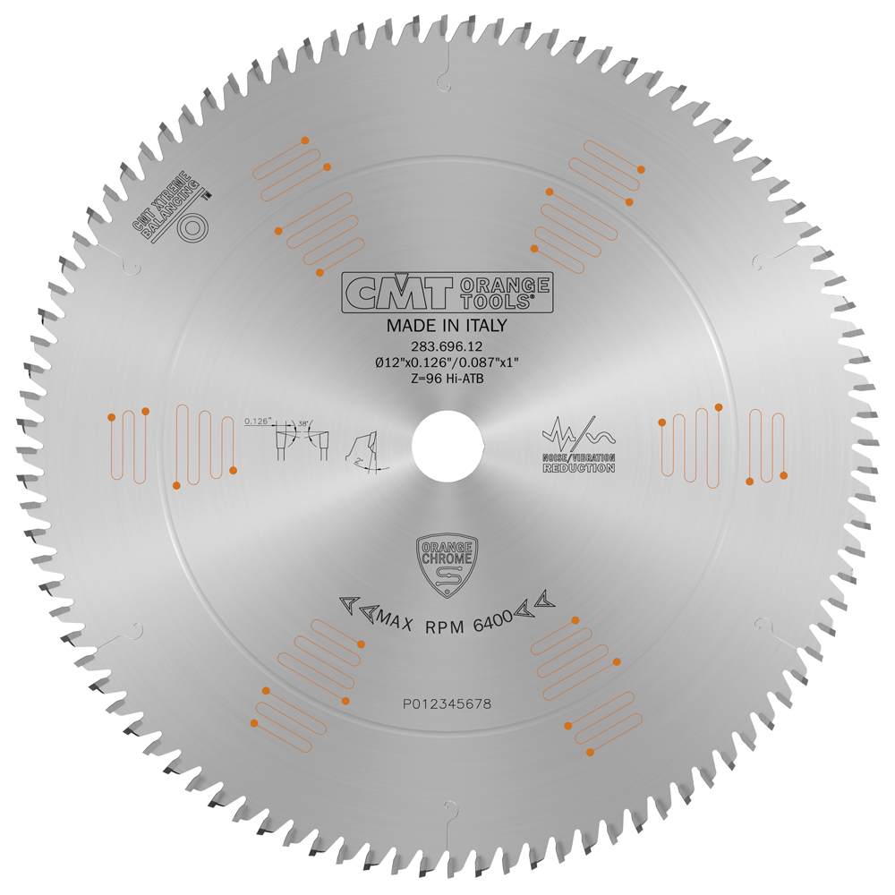 Industrial low noise &amp; chrome coated cut-off circular saw blades for two-sided melamine