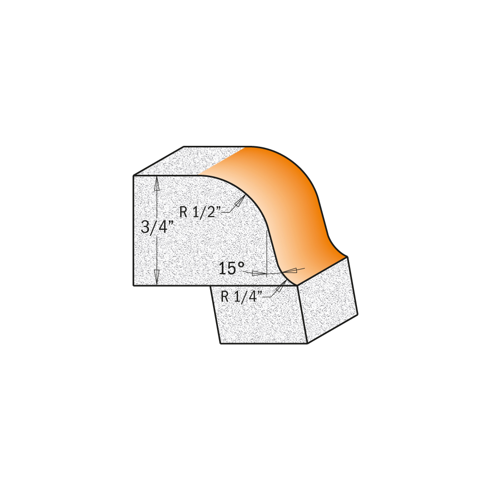 Solid Surface Rounding Over Bowl Bit (ogee profile)