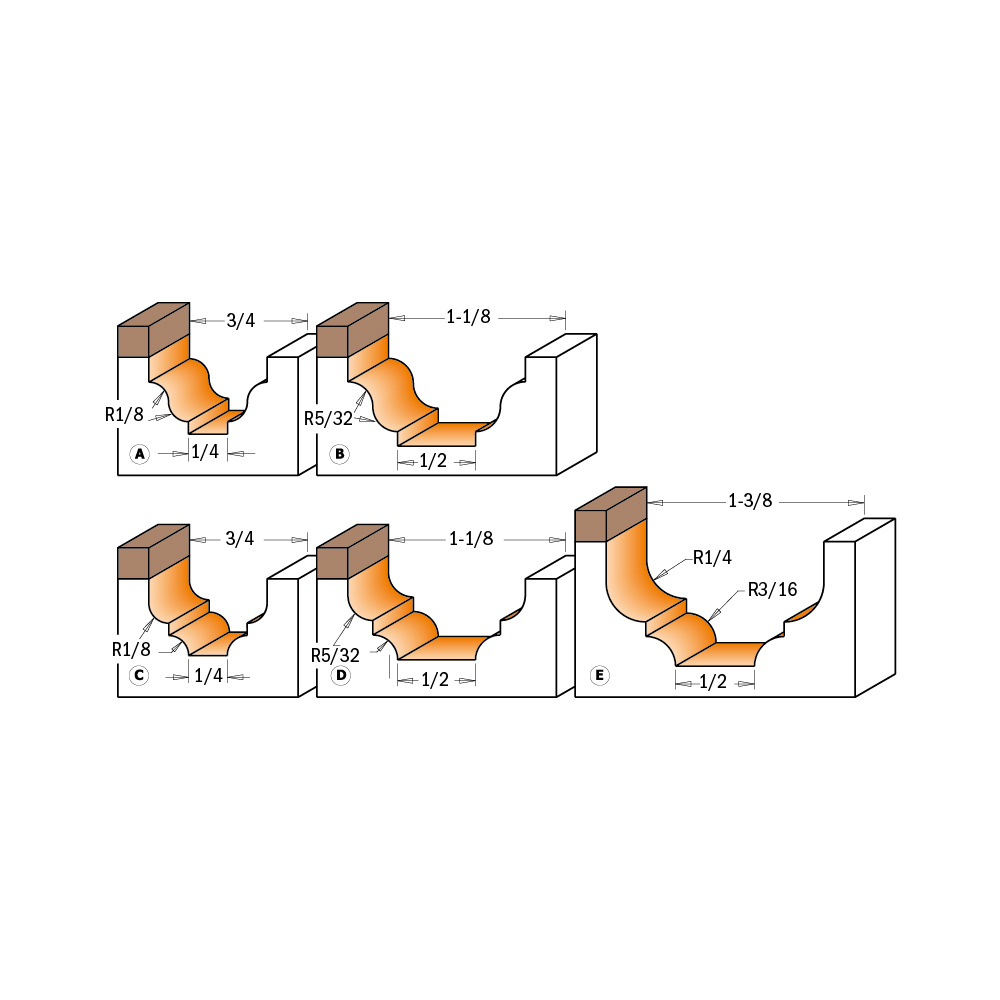 Classical bead router bits with bearing