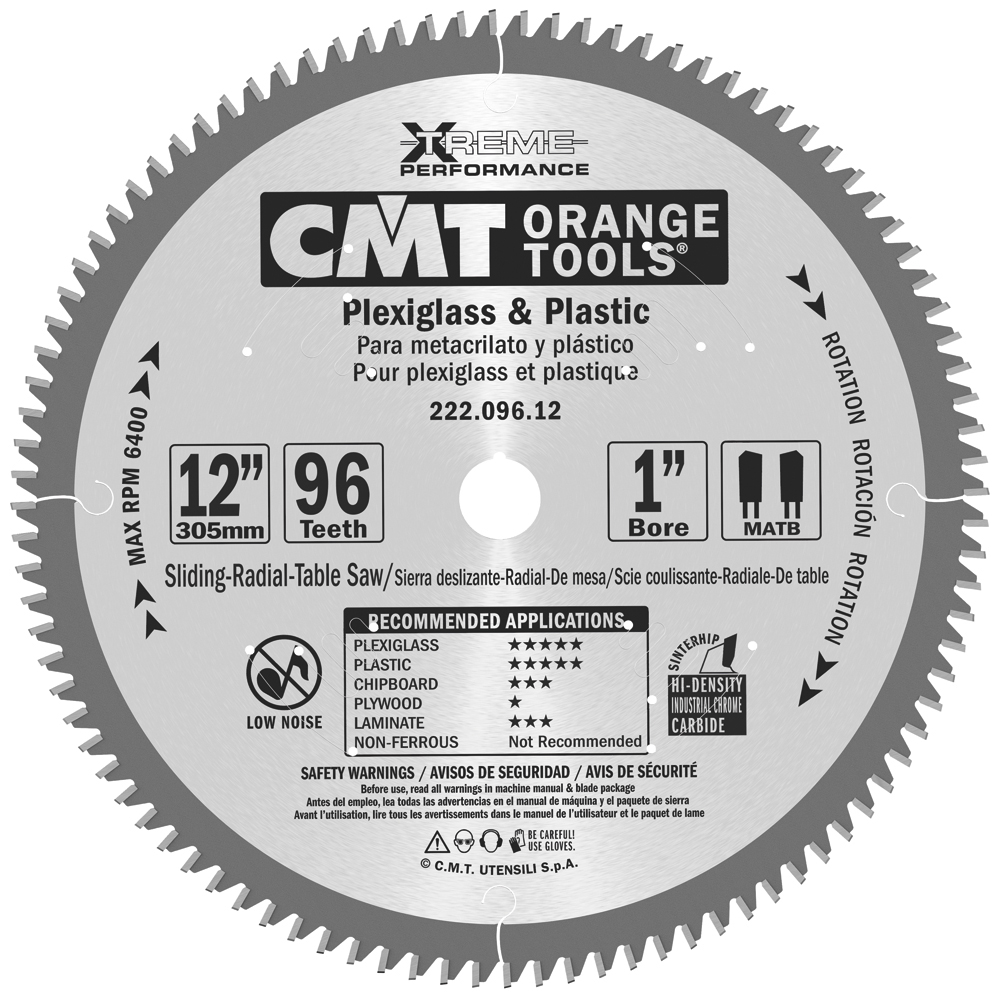 Industrial XTreme plexiglass and plastic circular saw blades