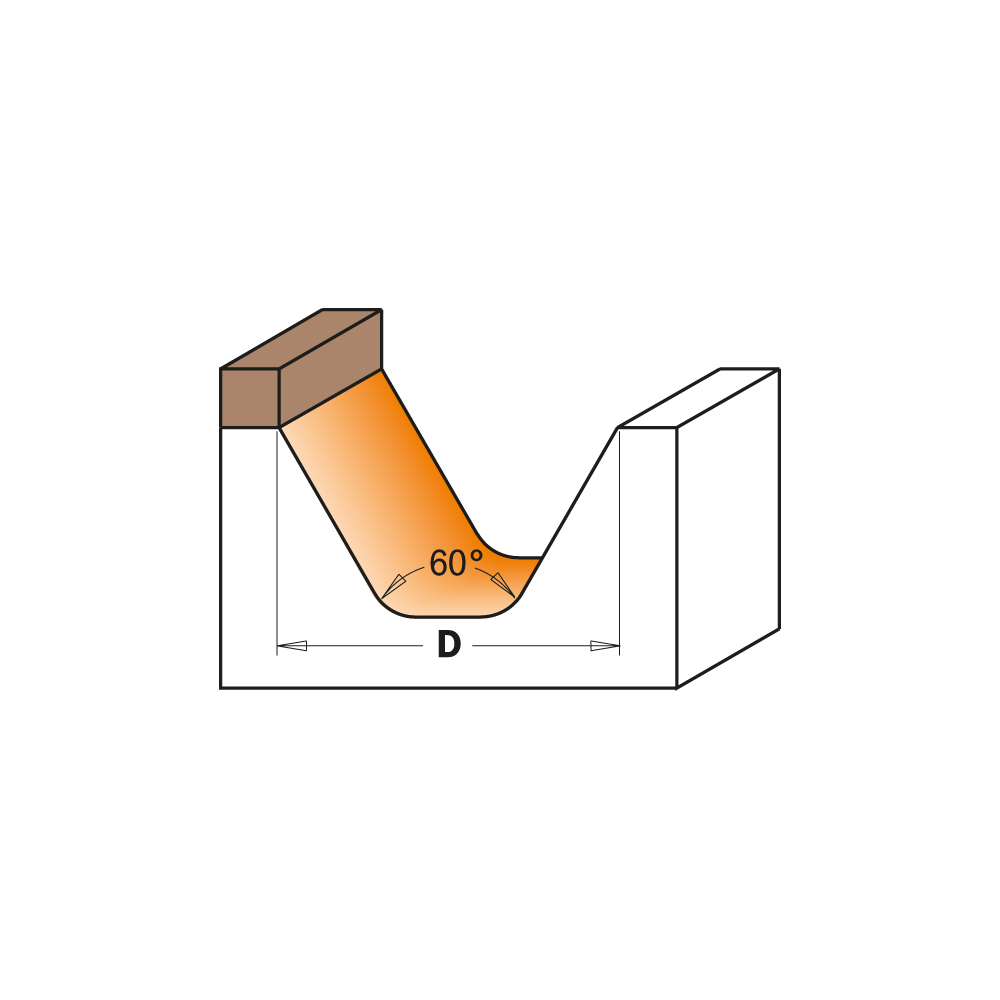 Lettering router bits (60°)