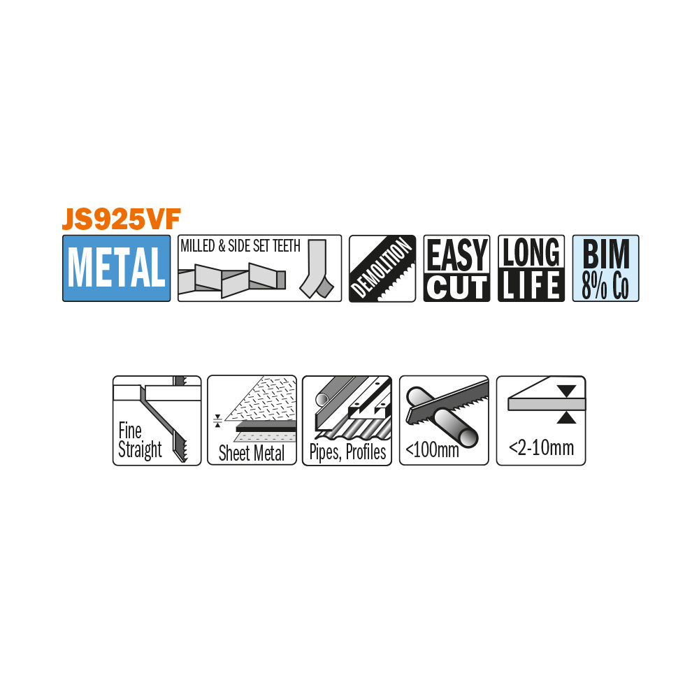 Reciprocating saw blade for cutting sheet metal, pipes and profiles