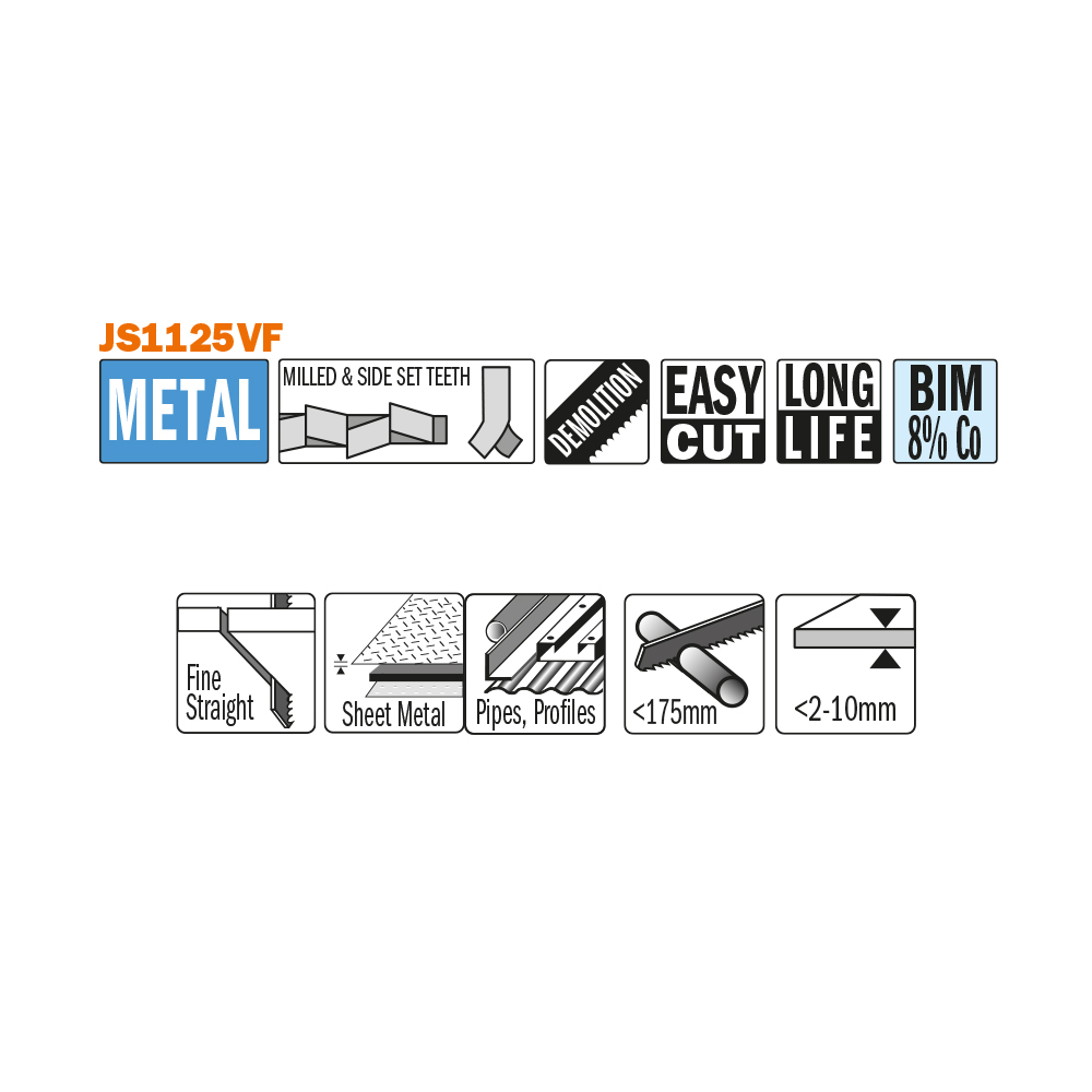 For cutting medium-thick to thick sheet metal, thin to thick-walled pipe