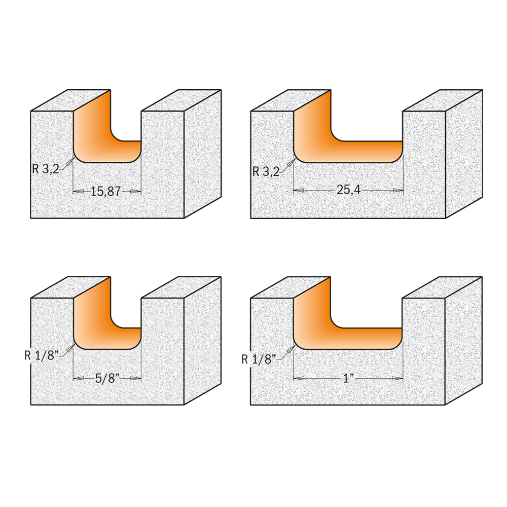 Solid surface drainboard router bits