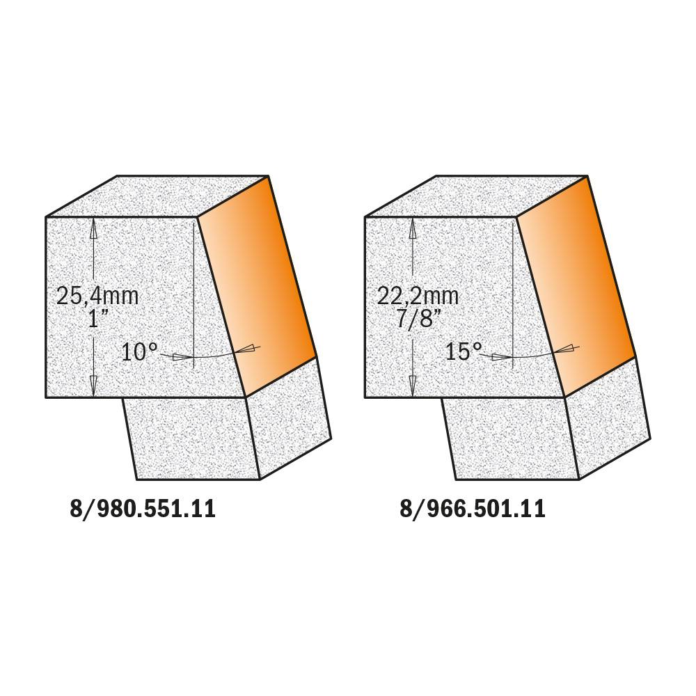 Solid surface bevel bowl bits