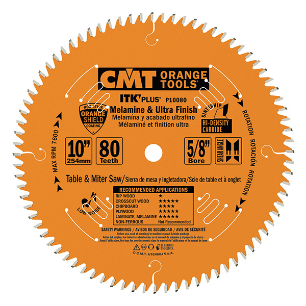 ITK Plus melamine and ultra finish saw blades