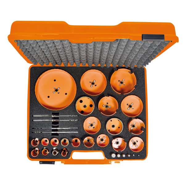 Case suitable for hole saws