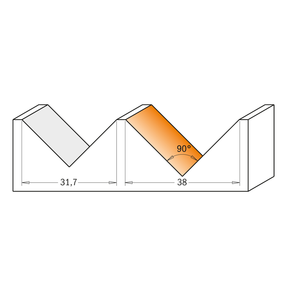 V-Grooving router bits (90°)