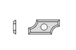 Profiled rounding reversible knives - 4 cutting edges