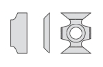 Edge rounding/chamfering reversible knives