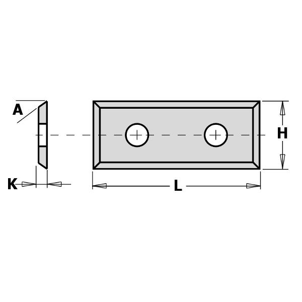 Standard indexable knives - 4 cutting edges