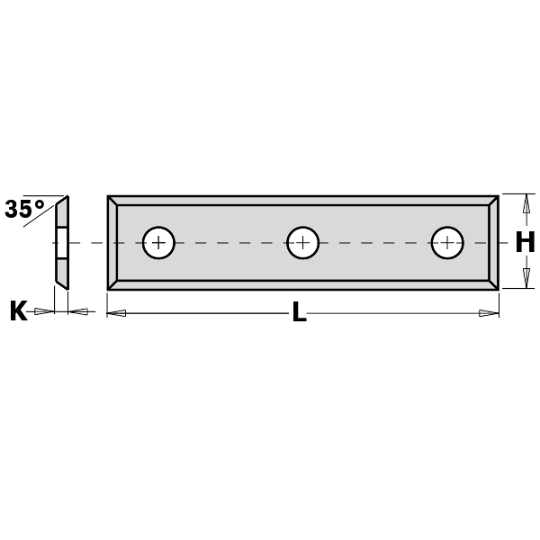 Standard indexable knives - 4 cutting edges