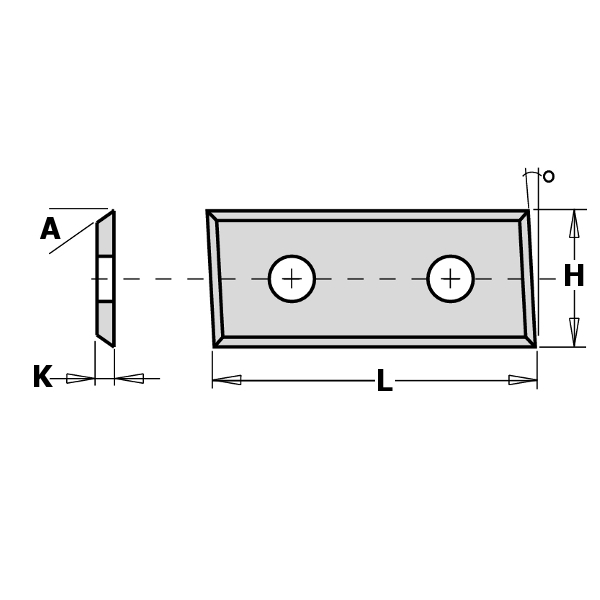 Standard indexable knives - 4 cutting edges