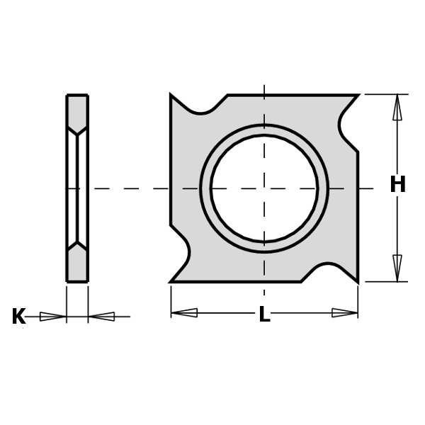 Standard indexable knives - 4 cutting edges