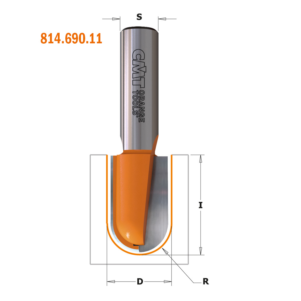 Round nose router bits