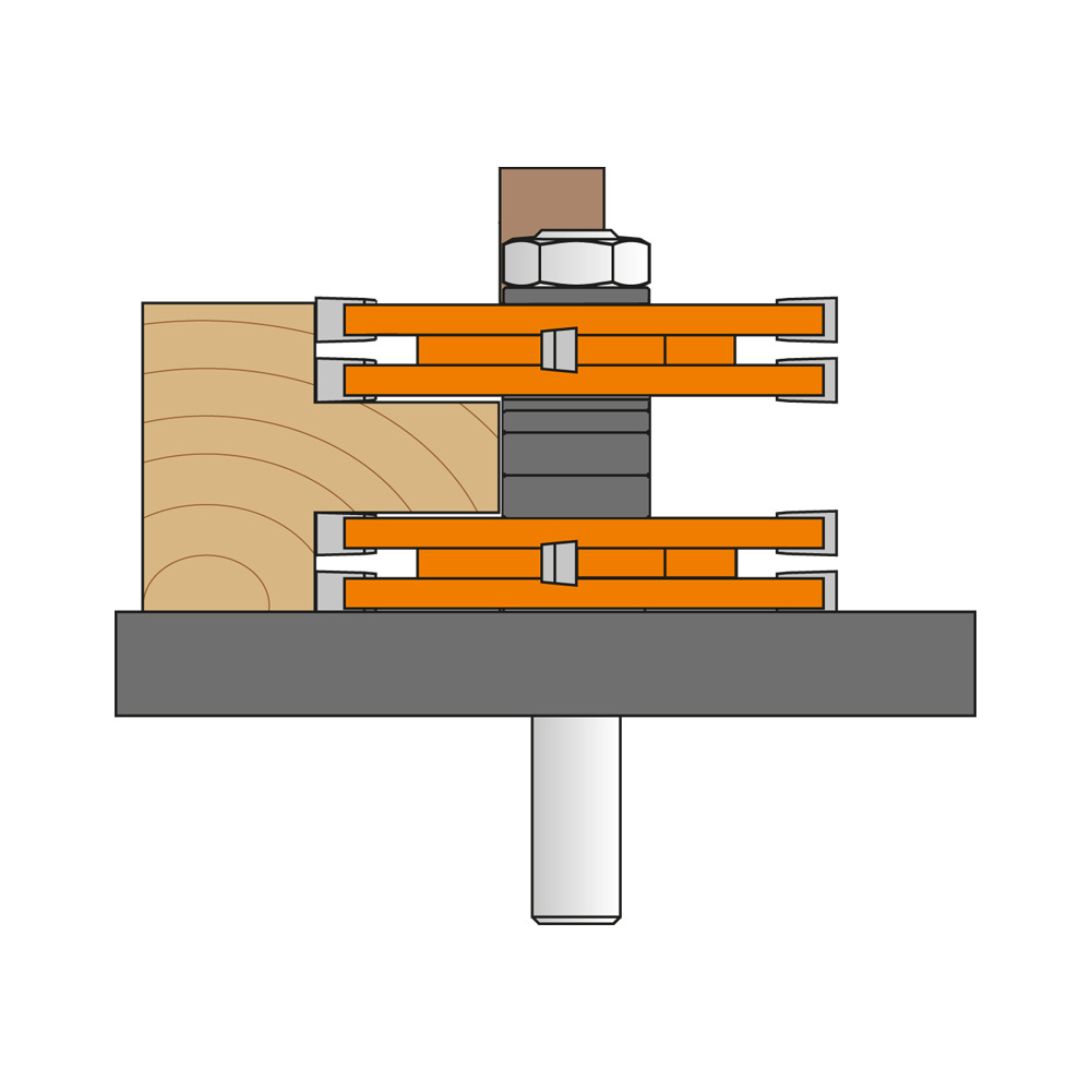 Tenon cutting router bits