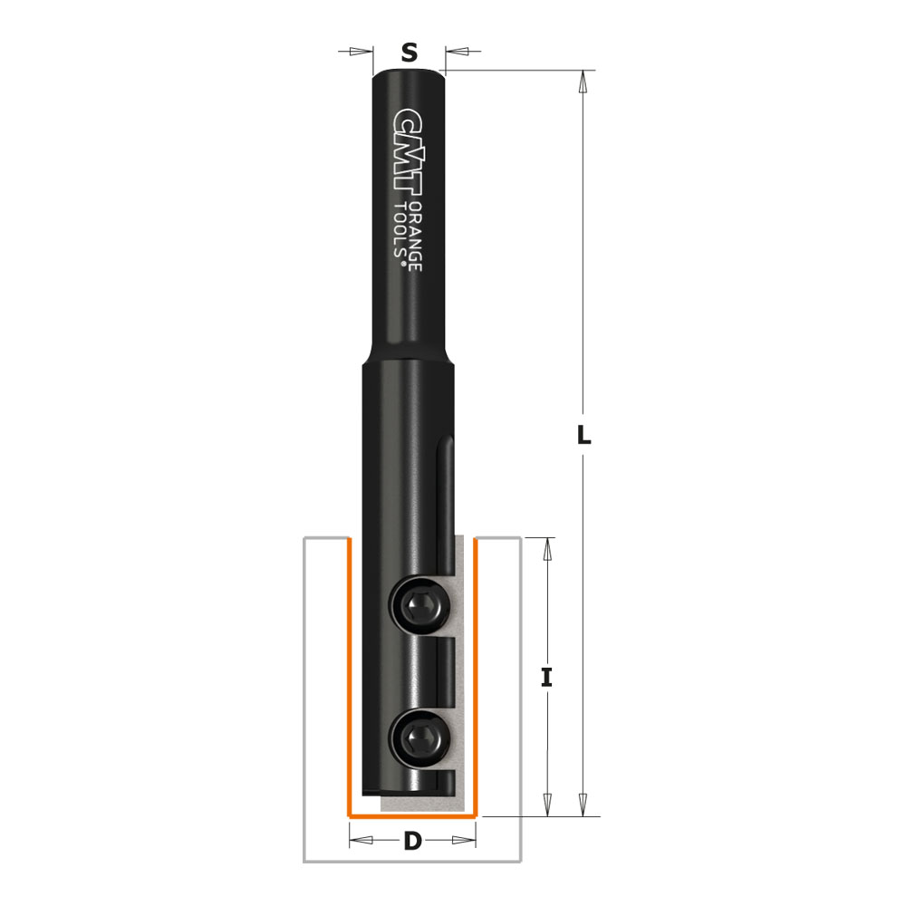 Straight router bits with insert knives for laminates