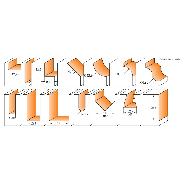 13 piece router bit set with case