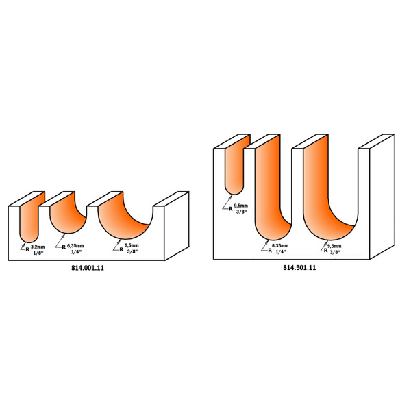 3 piece round nose bit sets