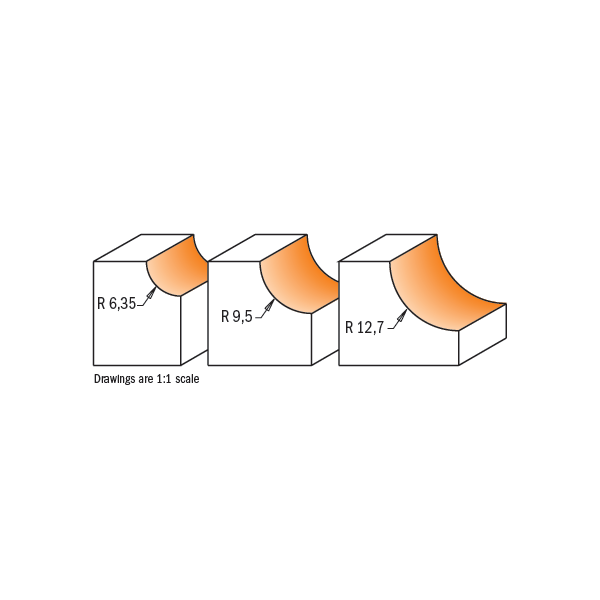 3 piece cove router bit sets