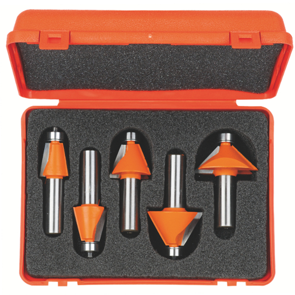 5 piece chamfer router bit set