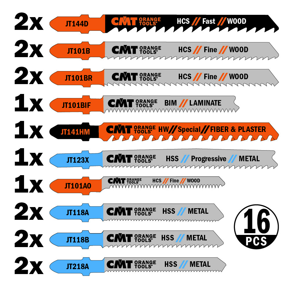 Set 16 Jig Saw Blade