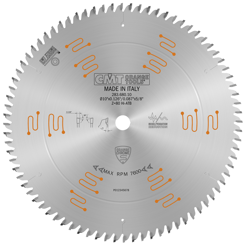 Industrial low noise &amp; chrome coated cut-off circular saw blades for two-sided melamine