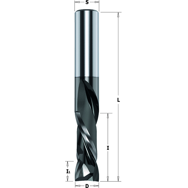 Solid carbide up &amp; downcut spiral bits - DLCS Chrome Coating- Long Life