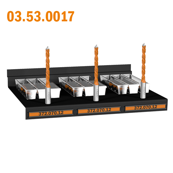 Toolholder shelf for CMT display cabinet