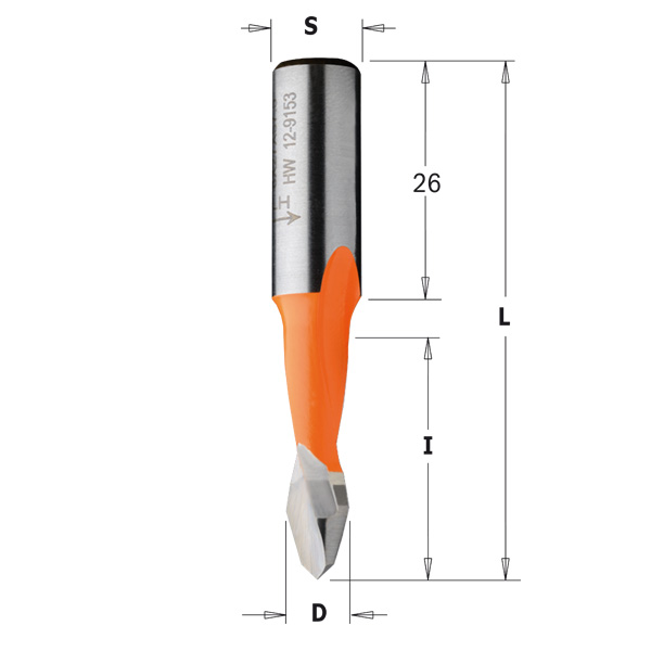 Dowel drills for through holes