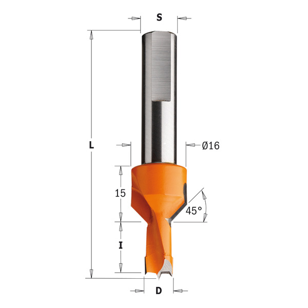 Dowel drills with countersink