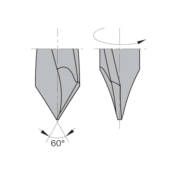 Dowel drills for through holes with countersink