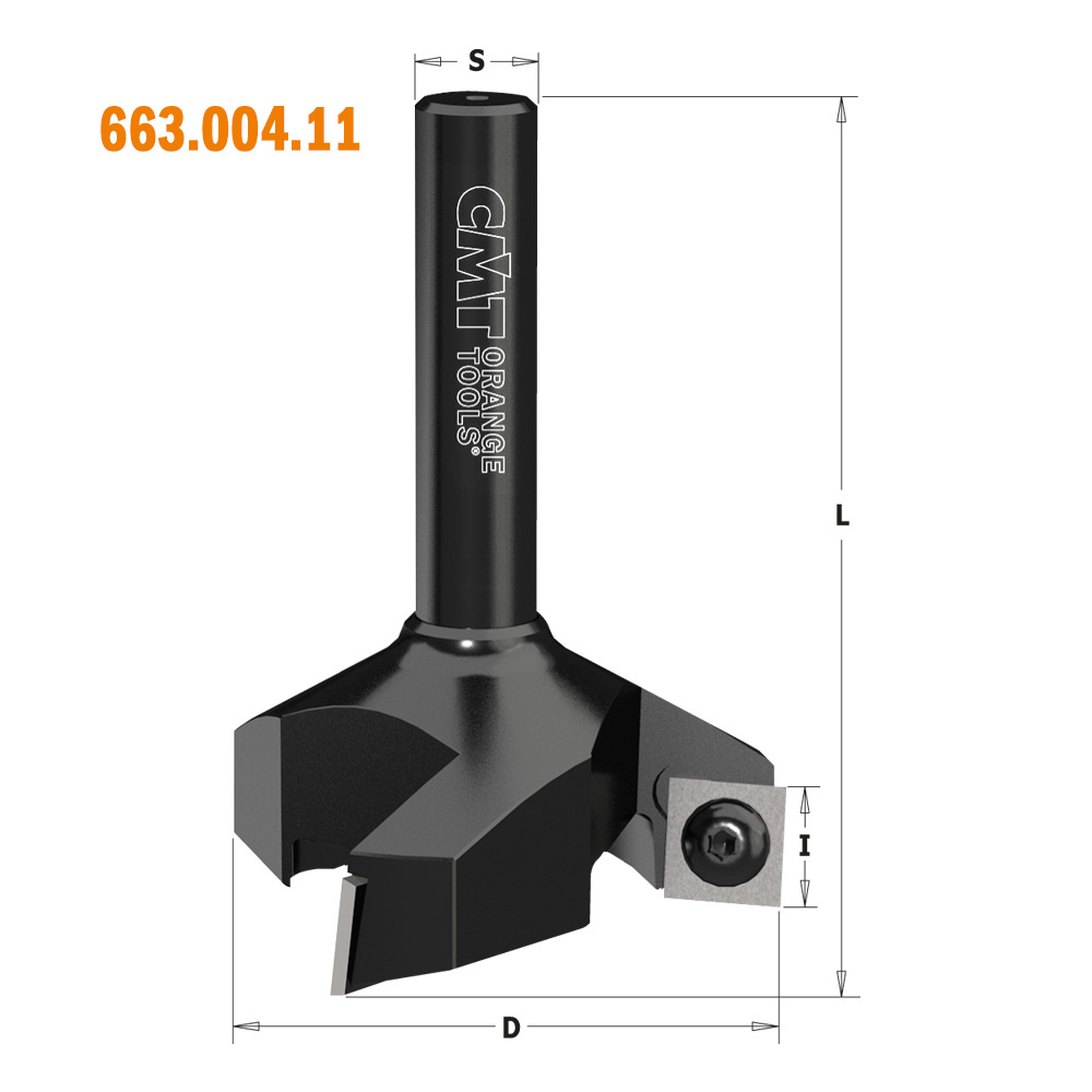 Spoilboard surfacing router cutters with insert knives